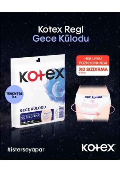 Kotex Regl Gece Külodu 2'li 5 Adet