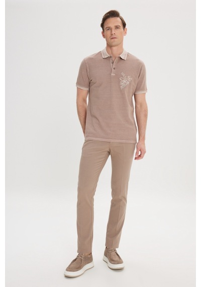 AC&Co / Altınyıldız Classics Erkek Koyu Bej Slim Fit Dar Kesim %100 Pamuk Baskılı Polo Yaka Tişört Koyu Bej AC&Co / Altınyıldız Classics Erkek Koyu Bej Slim Fit Dar Kesim %100 Pamuk Baskılı Polo Yaka Tişört Koyu Bej