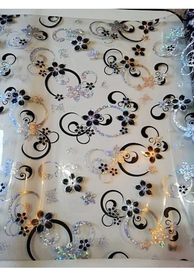 ŞEFFAF MASA ÖRTÜSÜ 1,7 mm 80 cm x 130 cm Kalın DESENLİ  Pvc Kaymaz Masa Örtüsü Koruyucu 80 CM X 130 CM