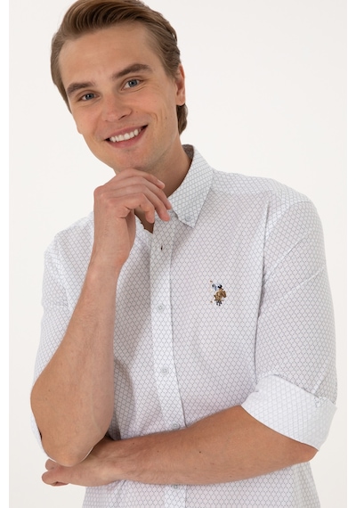 U.s. Polo Assn. Erkek Mavi Gömlek Desenli 50300481-vr036 Mavi