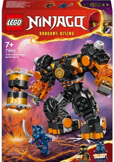 LEGO® Ninjago Cole’un Toprak Elementi Robotu 71806 7+ Yaratıcı Oyuncak Yapım Seti - 235 Parça