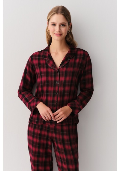 Suwen Alda Maskülen Pijama Takımı Sh26124660b1114 Kırmızı