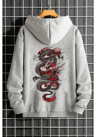 Chinesebox Kapşonlu Hoodie Gri