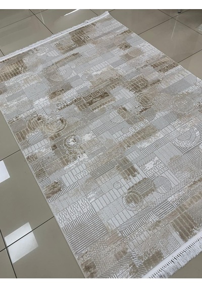 Padişah Halı Safir 90818 070 Serisi Akrilik Salon Oturma Yatak Odası Halısı Kahverengi - Gri