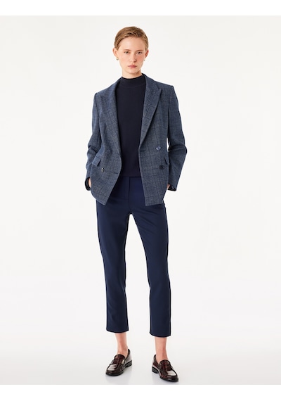 Koton Cepli Düğmeli Slim Fit Normal Bel Cigarette Pantolon Lacivert 7wak40014uw