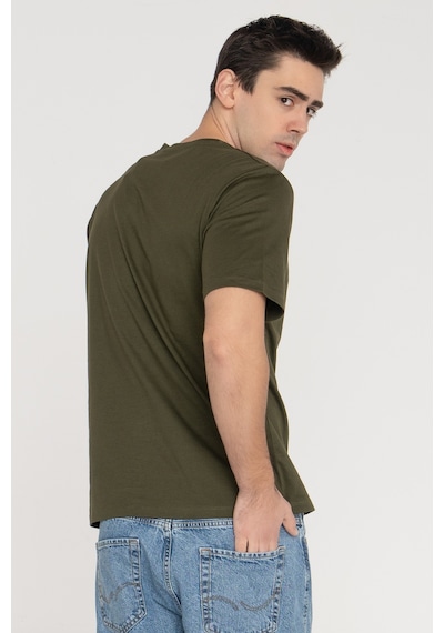 Jack & Jones Erkek Gögüs Logo Baskili %100 Pamuklu Tişört - Stars - 12255031 Forest Night
