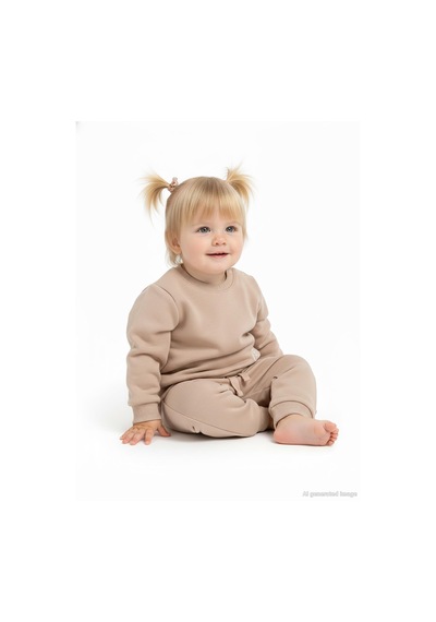 Civil Baby Cvl Nakışlı 6-18 Ay Takım - Bej Vizon