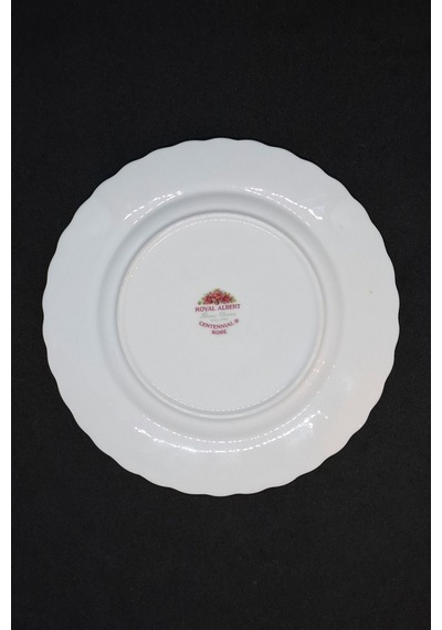 Centennial Rose Bone China İngiliz Porselen Pasta Tabağı 17 Cm Kırmızı