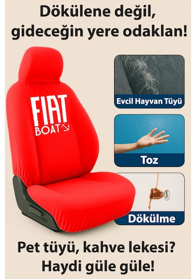 Fıat Palio Serisi Ön Arka Penye Koltuk Kılıfı Servis Kılıfı Kırmızı