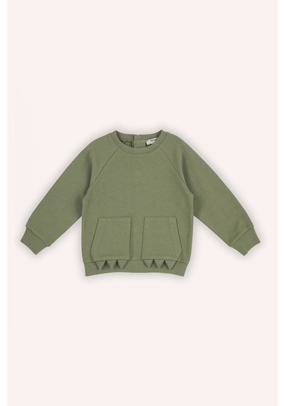 Panço Erkek Bebek İki Cepli Haki Sweatshirt Çok Renkli