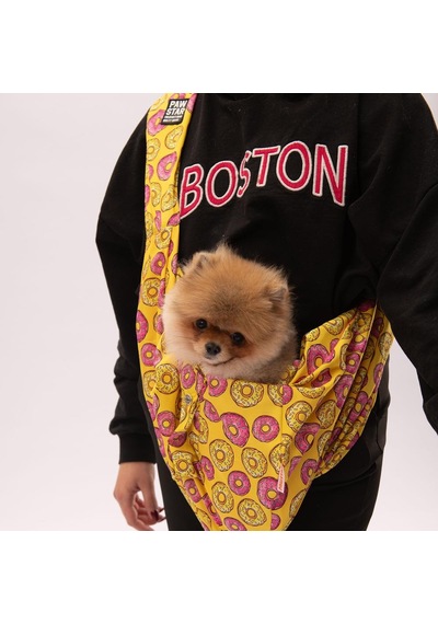 Pawstar Donut Desenli Crossbody Çanta Kedi Köpek Taşıma Çantası