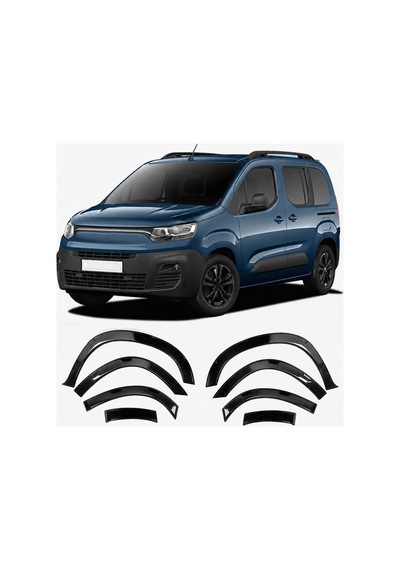 Fiat Doblo 2023 Ve Sonrası Uyumlu Çamurluk Dodik Seti 8 Parça Abs Parlak Siyah