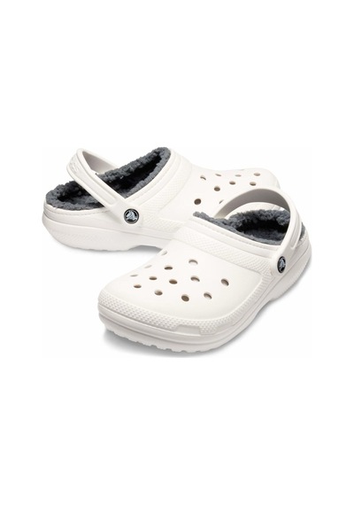 Crocs Classic Lined Clog Unisex Beyaz İçi Yünlü Günlük Terlik 203591-1om Beyaz
