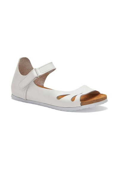 Comfortfusse Daisy - Kadın Ortopedik Hakiki Deri Sandalet Beyaz