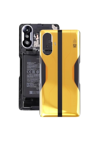 Xiaomi Redmi K40 Gaming Uyumlu Arka Pil Batarya Kapağı Cam M2012k10c M2104k10ac - Sarı