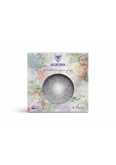 Reborn Kutulu Nordıc 6 Lı Porselen Pasta / Kahvaltı Tabağı Seti 22 Cm Hediyelik & Çeyiz & Yeni Ev Nordıc