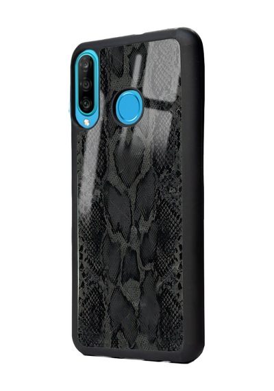 Huawei P30 Lite Yılan Derisi Tasarımlı Glossy Telefon Kılıfı Çok Renkli