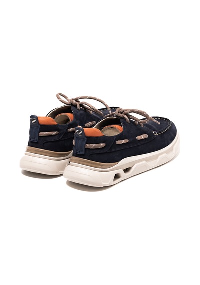 Lacivert Sneaker Erkek Og-2410 John May 018-137 T-etiket91 Laci Nubuk-turuncu Dana Süet Tersi