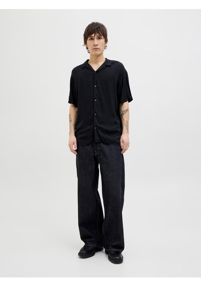 Jack&jones Jack & Jones Jjejeff Solıd Resort Shırt S/s Sn Erkek Siyah Gömlek