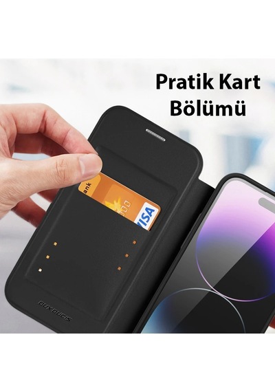 Dux Ducis Apple     Uyumlu iPhone 14 Pro 6.1 Kılıf Skin X Pro Series Magsafe Kapaklı Kılıf Folio Case- 5775