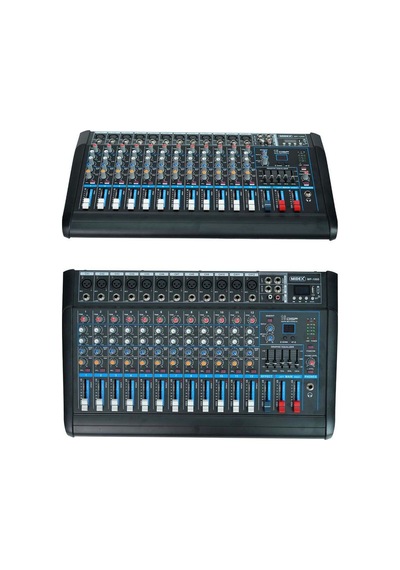 Midex MP-1000 Power Mikser Amfi 2x500W 12 Kanal Dsp Efekt EQ Usb BT