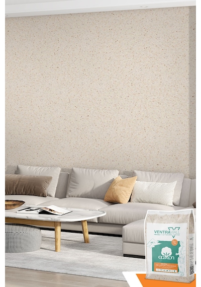 Ventrawall - Krem Renk Dekoratif Pamuk Sıva - C04 - 5 Kg
