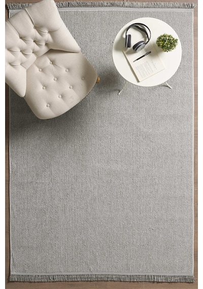 Mariesse Home Naturel Bukleli Yumuşak Dokulu Iskandinav Dokuma Halı E603 Gri