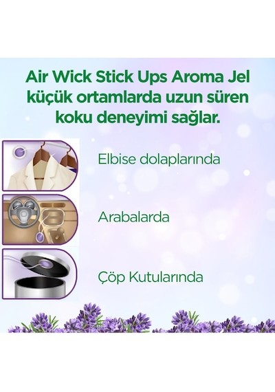 Oda Kokusu Stick Up Dekoratif Jel Lavanta 3'lü Paket Lavanta