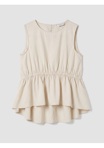 Lcw Vision Beyaz Bisiklet Yaka Peplum Bluz