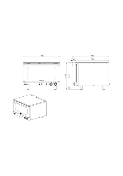Remta Elektrikli Patisserie Fırın 40x60 Cm Tepsi Trifaze 380v-s15 T