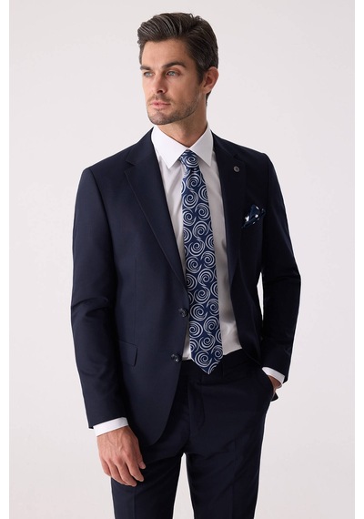 Erkek Lacivert Slim Fit Takım Elbise