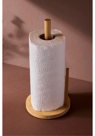 Bambu Yuvarlak Kağıt Havluluk 14 Cm Pratik Kullanım Ergonomik Mutfak Havluluğu Kahverengı Kahverengi