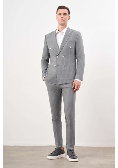 Morven Erkek Gri Poliviskon Trend Kruvaze Slim Fit Sivri Yaka Takım Elbise 25ms001001100 Gri Morven Erkek Gri Poliviskon Trend Kruvaze Slim Fit Sivri Yaka Takım Elbise 25ms001001100 Gri
