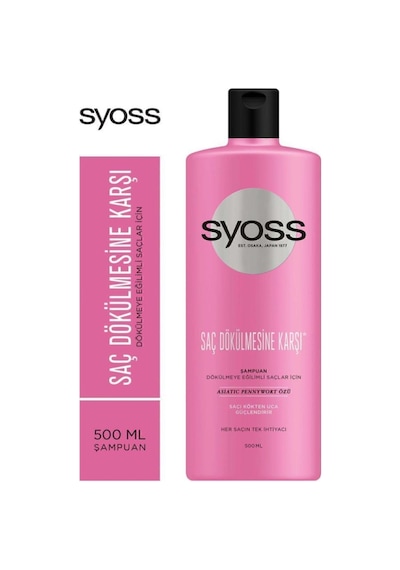 Syoss Saç Dökülmesine Karşı Şampuan 500 Ml X 3 Adet