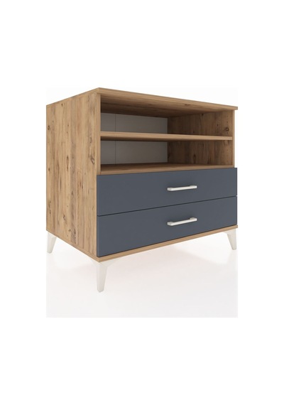 Kronos Şifonyer 2 Raflı 2 Çekmeceli 88x59x80 Çam-antrasit Atlas Çam
