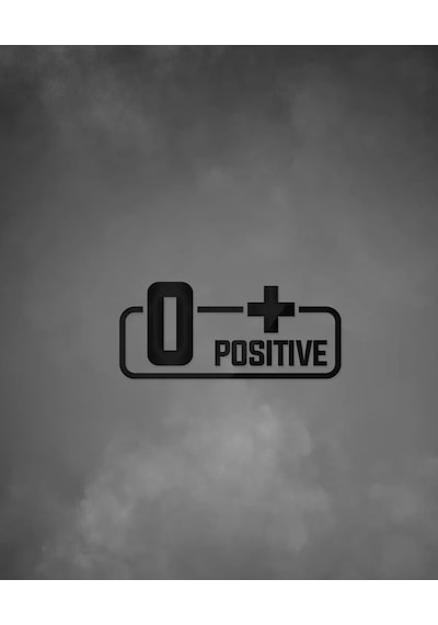 0+ Pozitif Kan Grubu Araba Motorsiklet Etiket Sticker 14cm Siyah Renk
