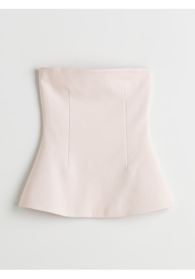 Lcw Vision Pembe Straplez Yaka Peplum Bluz