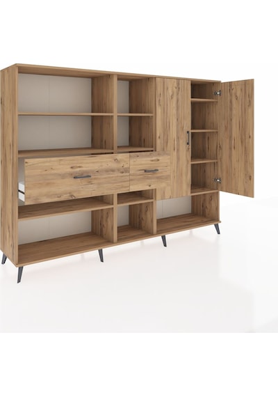 Hyperion Dolap 10 Raflı 2 Çekmeceli 2 Kapaklı 220x44x163 Çam-çam Çam-çam Hyperion Dolap 10 Raflı 2 Çekmeceli 2 Kapaklı 220x44x163 Çam-çam Çam-çam