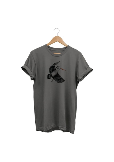 Widi Çulluk Baskılı Gri T-shirt Gri