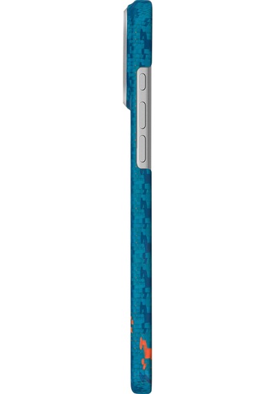 Apple Apple iPhone 17 Pro Kılıf M-safe Uyumlu Aramid Fiber Pitaka Edge Serisi Happiness Rides Kapak Mavi