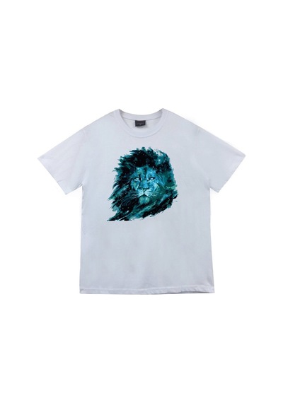 Stoned&Fame Aslan Baskılı T-shirt Beyaz