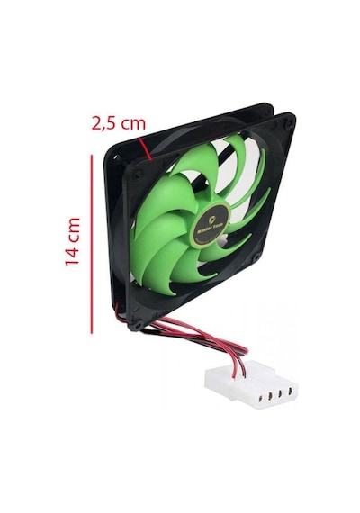 14 cm 12 volt fan 12 volt 14 cm molex 30 cm kablo uzunluğu 140x140x25mm fan