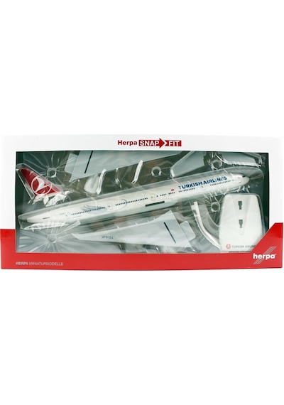 Herpa 613057 1/200 Ölçek, B777-300er Turkish Airlines Tc-ızmir, Snapfit, Sergilemeye Hazır Model Yolcu Uçağı-55352