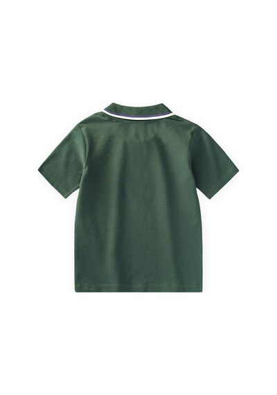 Cigit Polo Yaka T-shirt 2-10 Yaş Haki Yeşil
