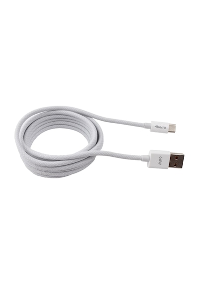 4berry Eco-ac Beyaz Usb-a Usb-c Örgülü Kablo 66 W Hızlı Şarj, Dayanıklı