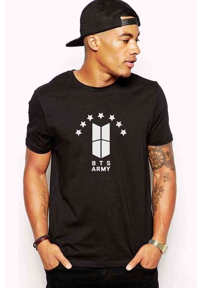 Bts Army Baskılı Siyah Erkek Tshirt