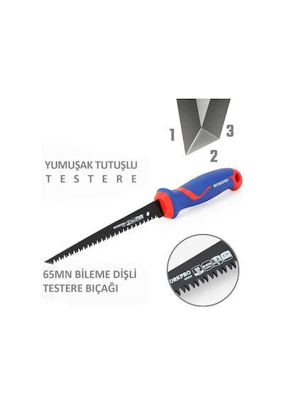 Workpro Wp215017 150mm Hızlı Kesim Profesyonel Bı-metal Alçıpan Testeresi Fr Wp215017