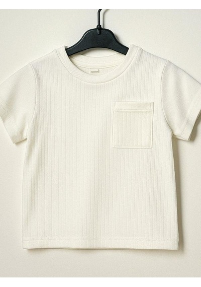 Nanica Kids Erkek Çocuk Dokuma Garnili T-shirt-15729 Ekru