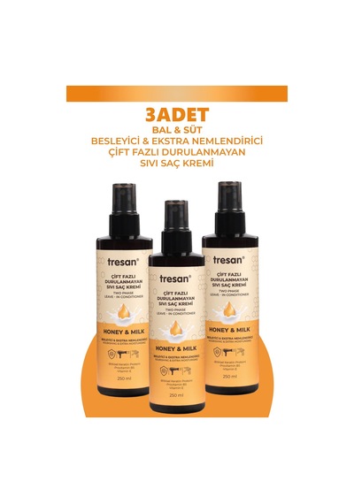 Tresan Bal Süt Durulanmayan Saç Kremi 250 Ml 3 Adet