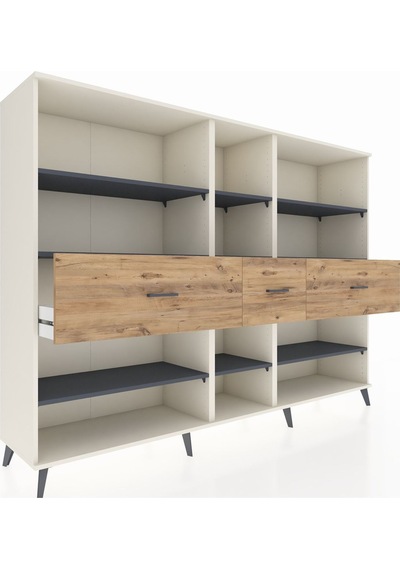 Hyperion Dolap 9 Raflı 3 Çekmeceli 220x44x163 Aytaşı-antrasit/çam Antrasıt/atlas Çam - Aytası Hyperion Dolap 9 Raflı 3 Çekmeceli 220x44x163 Aytaşı-antrasit/çam Antrasıt/atlas Çam - Aytası